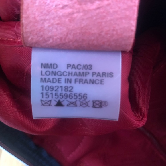 $475~LONGCHAMP~’Le Pliage Cocade’ Navy Blue Wool 2-Way Tote Bag~Rare/Limited Ed! - Picture 12 of 16